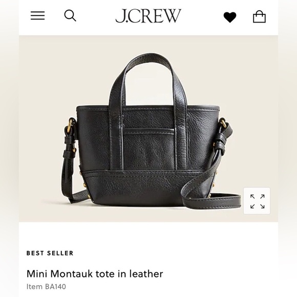 J. CREW MINI MONTAUK LEATHER MICRO CROSSBODY TOTE PURSE BAG BA140 BLACK NWT - Picture 3 of 11